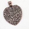 Heart with Flowers Pendant, Antique Copper