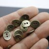 20 Button Clasps for Wraps Bracelets, Textiles 14x11 mm (Ø 1,5 mm) Antique Brass