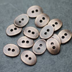 20 Button Clasps for Wraps Bracelets, Textiles 14x11 mm (Ø 1,5 mm)Antique Copper