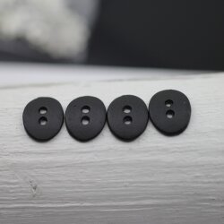 20 Button Clasps for Wraps Bracelets, Textiles 14x11 mm (Ø 1,5 mm) Matt Black