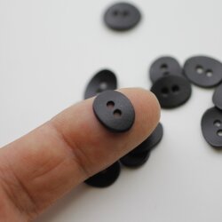 20 Button Clasps for Wraps Bracelets, Textiles 14x11 mm (Ø 1,5 mm) Matt Black