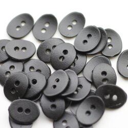 20 Button Clasps for Wraps Bracelets, Textiles 14x11 mm (Ø 1,5 mm) Matt Black