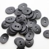 20 Button Clasps for Wraps Bracelets, Textiles 14x11 mm (Ø 1,5 mm) Matt Black