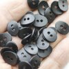 20 Button Clasps for Wraps Bracelets, Textiles 14x11 mm (Ø 1,5 mm) Matt Black