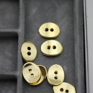 20 Button Clasps for Wraps Bracelets, Textiles 14x11 mm (Ø 1,5 mm) Gold