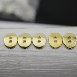 20 Knöpfe für Wickelarmbänder, Textil 14x11 mm (Ø 1,5 mm) Gold