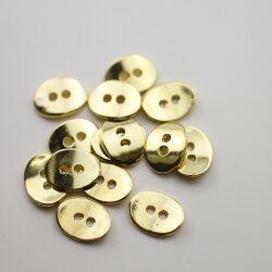 20 Button Clasps for Wraps Bracelets, Textiles 14x11 mm (Ø 1,5 mm) Gold