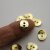 20 Knöpfe für Wickelarmbänder, Textil 14x11 mm (Ø 1,5 mm) Gold