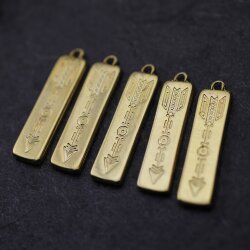10 Gold Arow Charms, Arow Pendant