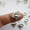 10 Silver Evil Eye Charms, evil eye connector