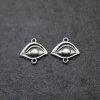 10 Silver Evil Eye Charms, evil eye connector