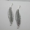 5 Silver leaf Charms, Long Leaf Charm Pendants