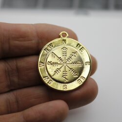 Gold Compass Charms, Compass Pendant 1 pcs.
