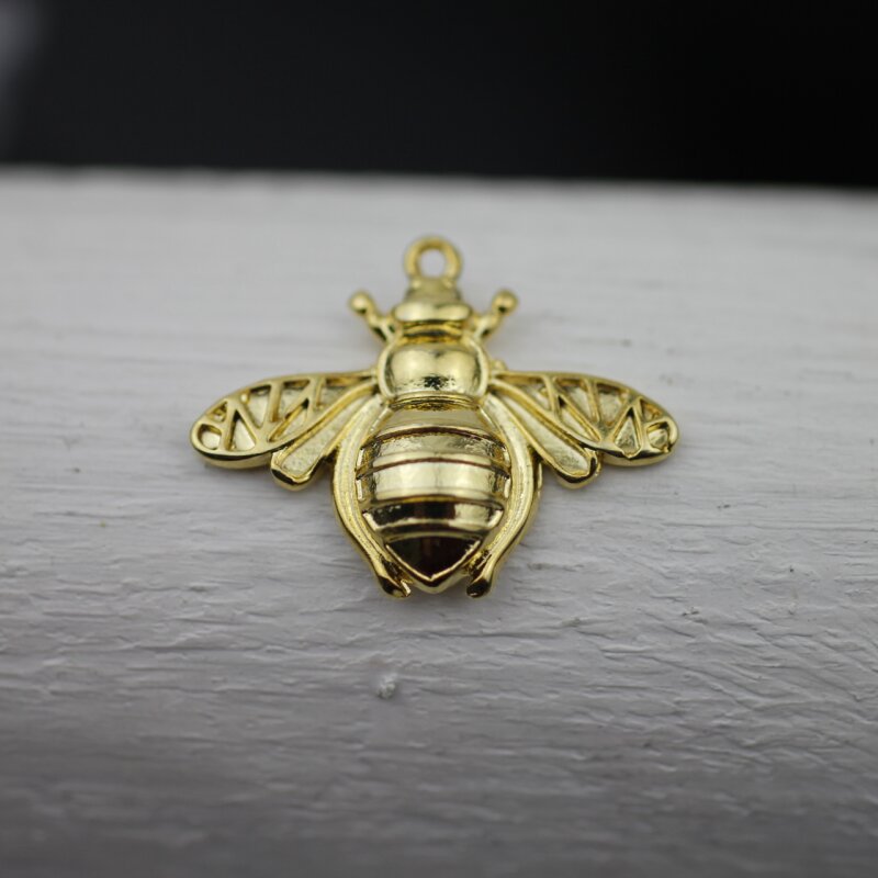 10 Gold Bee Charms Honey Bee Pendant