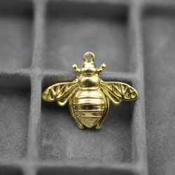 10 Gold Bee Charms, Honey Bee Pendant