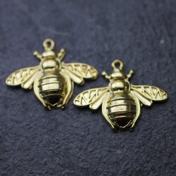 10 Anhänger Gold Biene