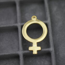 5 Gold Venus Symbol Charms 34 x 24 mm