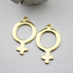 5 Gold Anhänger Venus Symbol 34 x 24 mm