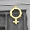 5 Gold Venus Symbol Charms 34 x 24 mm