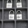 5 Love Padlock Love Lock Pendants Antique Silver