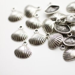 10 Silber Muschel Anhänger