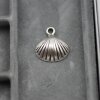 10 Silver Shell Charms, Shell Pendant