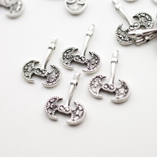 10 Silver Axe Charms, Axe Pendants