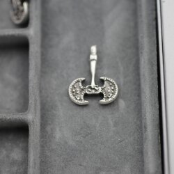 10 Silver Axe Charms, Axe Pendants