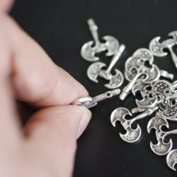 10 Silver Axe Charms, Axe Pendants