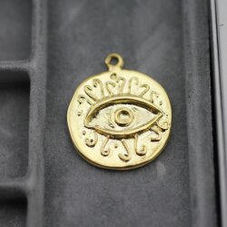 5 Augen Anhänger Esoterisch 24 mm Ø 2 mm Gold...