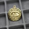 5 Gold Evil Eye Charms, Evil Eye Pendant 24 mm (Ø 2 mm)