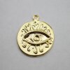 5 Gold Evil Eye Charms, Evil Eye Pendant 24 mm (Ø 2 mm)