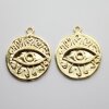 5 Gold Evil Eye Charms, Evil Eye Pendant 24 mm (Ø 2 mm)