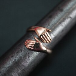 1 Baby Kinder Händchen Hände Ring Wickelring Rose Gold