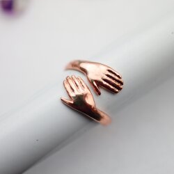 Hugging Ring Hug Hand Stackable Ring Rose Gold