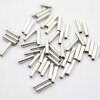 50 Röhrchen Zylinder 10 mm Ø 1,5 mm Spacer Messing Perlen Silber