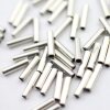 50 Röhrchen Zylinder 10 mm Ø 1,5 mm Spacer Messing Perlen Silber