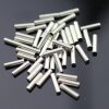 50 Silver Tube Beads 10 mm Ø 1,5 mm Spacer Brass Beads