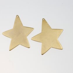 5 Star Pendants 43x30 mm, Matt Gold