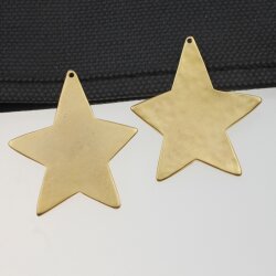 5 Star Pendants 43x30 mm, Matt Gold