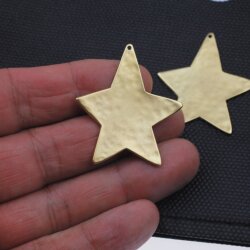 5 Star Pendants 43x30 mm, Matt Gold