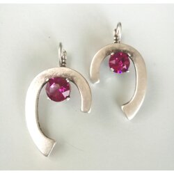 Gorgeous Earrings with 8 mm High-Class Crystals 17 - Fuchsia