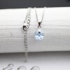 Aqua Glam Heart Necklace with 10 mm Swarovski Crystals, handmade