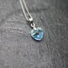 Aqua Glam Heart Necklace with 10 mm Swarovski Crystals, handmade