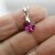 Fuchsia Glam Heart Necklace with 10 mm Swarovski Crystals, handmade