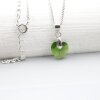 Dark Moss Green Glam Heart Necklace with 10 mm Swarovski Crystals, handmade