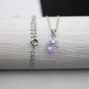 Violet Glam Heart Necklace with 10 mm Swarovski Crystals, handmade