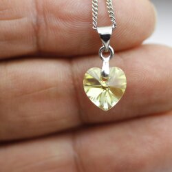Jonquil Gelb Glam Herz Kette mit 10 mm Swarovski Kristallen, handgefertigt
