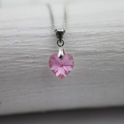 Rose Glam Herz Kette mit 10 mm Swarovski Kristallen,...