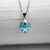 Blue Zircon Glam Heart Necklace with 10 mm Swarovski Crystals, handmade